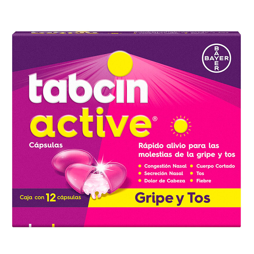Tabcin Active Paracetamol 250 mg 12 cápsulas image number 0