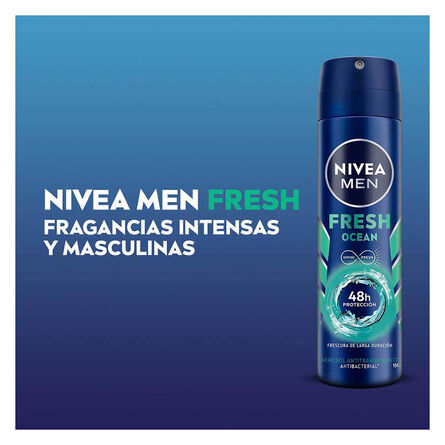 Desodorante Antibacterial Nivea Men Fresh Ocean en Spray 150 ml image number 3