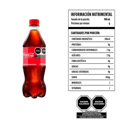 Refresco Coca-Cola 600 ml Pack con 4 Piezas Pet image number 1
