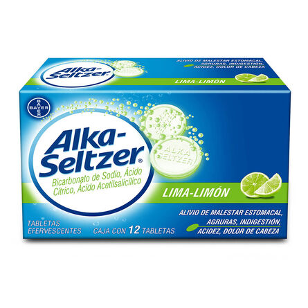Antiácido Alka-Seltzer Sabor Lima-Limón 12 Tabletas Efervescentes&nbsp; image number 1