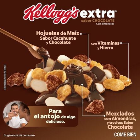 Cereal Kellogg´s Extra Sabor Chocolate con Almendras Caja 490 Gr image number 3
