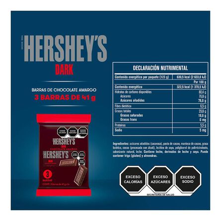 Chocolate Hersheys Dark 123 Gr 3 Pack image number 2