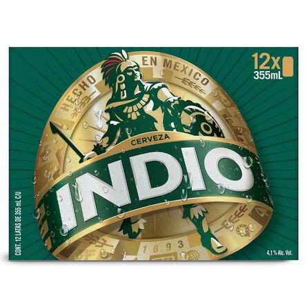 Cerveza Indio 12 Pack Lata 355 ml image number 1