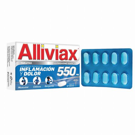 Alliviax Naproxeno 550 mg Alivia Dolor e Inflamación 10 Tabletas image number 3