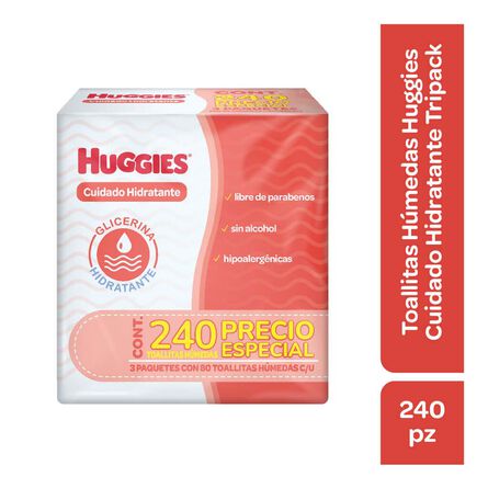Toallitas Húmedas Cuidado Hidratante Huggies Tripack con 240 piezas image number 1