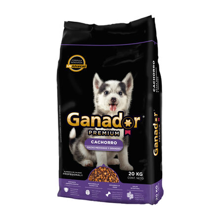 Alimento para perro Ganador Premium 20 Kg Cachorro Razas Medianas y Grandes image number 1