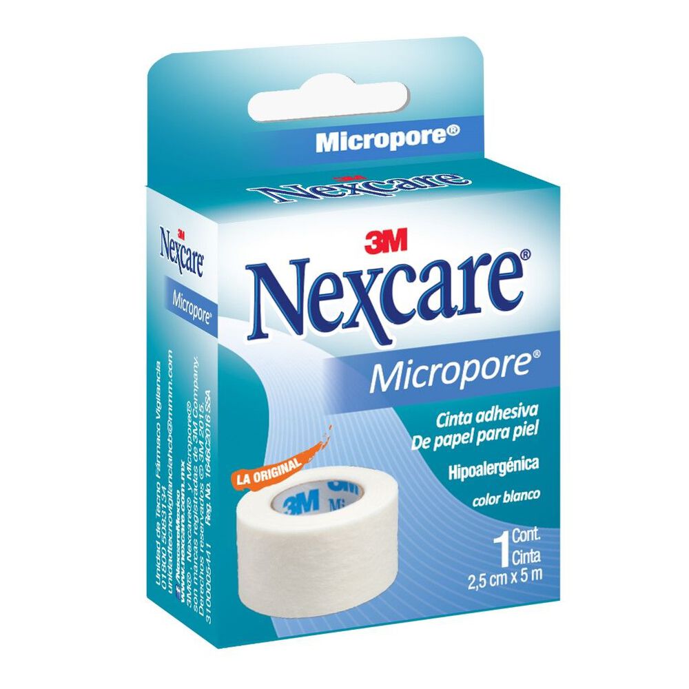 Cinta Micropore Blanco, 3M Nexcare, 2.5cm x 5m image number 0