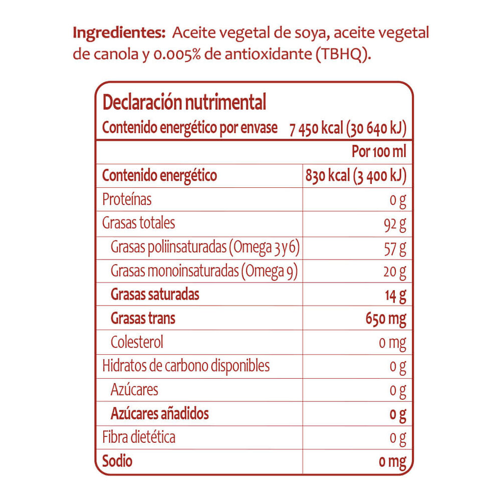 Aceite Vegetal Comestible Gran Tradición 900ml image number 2