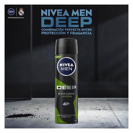 Desodorante Antibacterial Nivea Men Deep Amazonia Black Carbon Spray 150 ml image number 5