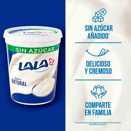 Yoghurt Lala Batido Natural Sin Azúcar 900 g image number 3