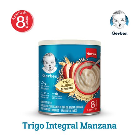 Cereal Infantil Gerber Etapa 3 Trigo Manzana Integral 270g image number 1