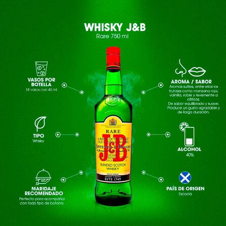Whisky J&B 750 ml image number 4