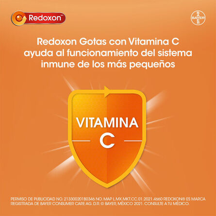 Vitamina C Redoxon Gotas Sabor Caramelo Frasco 20 ml image number 3