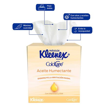 Pañuelo Kleenex Cold Care Aceite Humectante 70 pzas image number 3