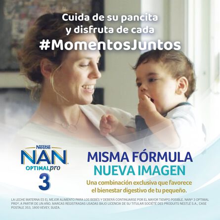 Fórmula Infantil NAN 3 Optimal Pro Baja en Lactosa, 1 a 3 Años, 800g image number 5