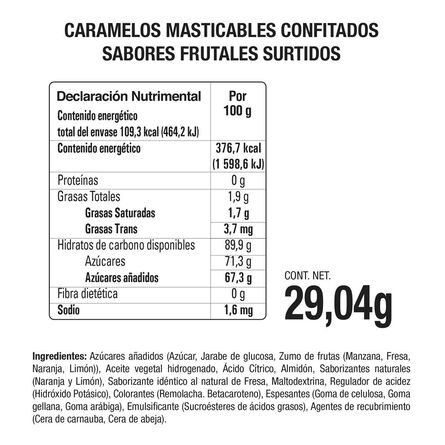 Caramelos Masticables Confitados Sabores Frutales Mentos 29.7 Gr image number 2