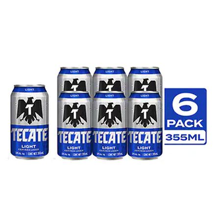 Cerveza Tecate Light 6 Pack Lata 355 ml image number 0