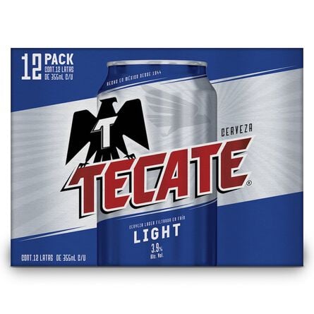 Cerveza Tecate Light 12 Pack 355 ml image number 1