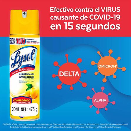 Lysol® Aerosol Desinfectante para Superficies Citrus 475 g image number 2