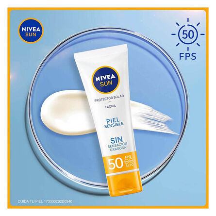 Protector Solar Facial Nivea Sun para Piel Sensible FPS 50+ 50 ml image number 5