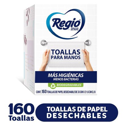 Toallas Desechables para Manos Regio 160 hojas image number 1