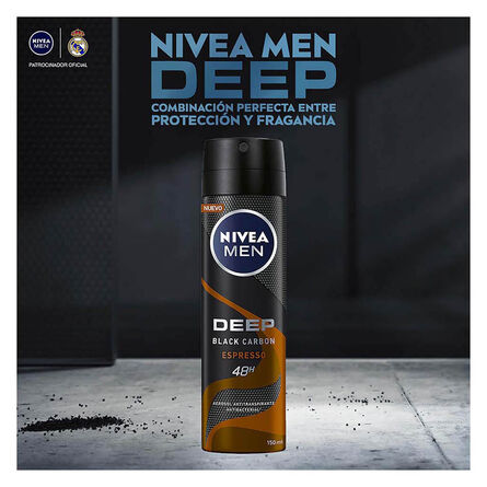 Desodorante Antibacterial Nivea Men Deep Espresso Black Carbon Spray 150 ml image number 5