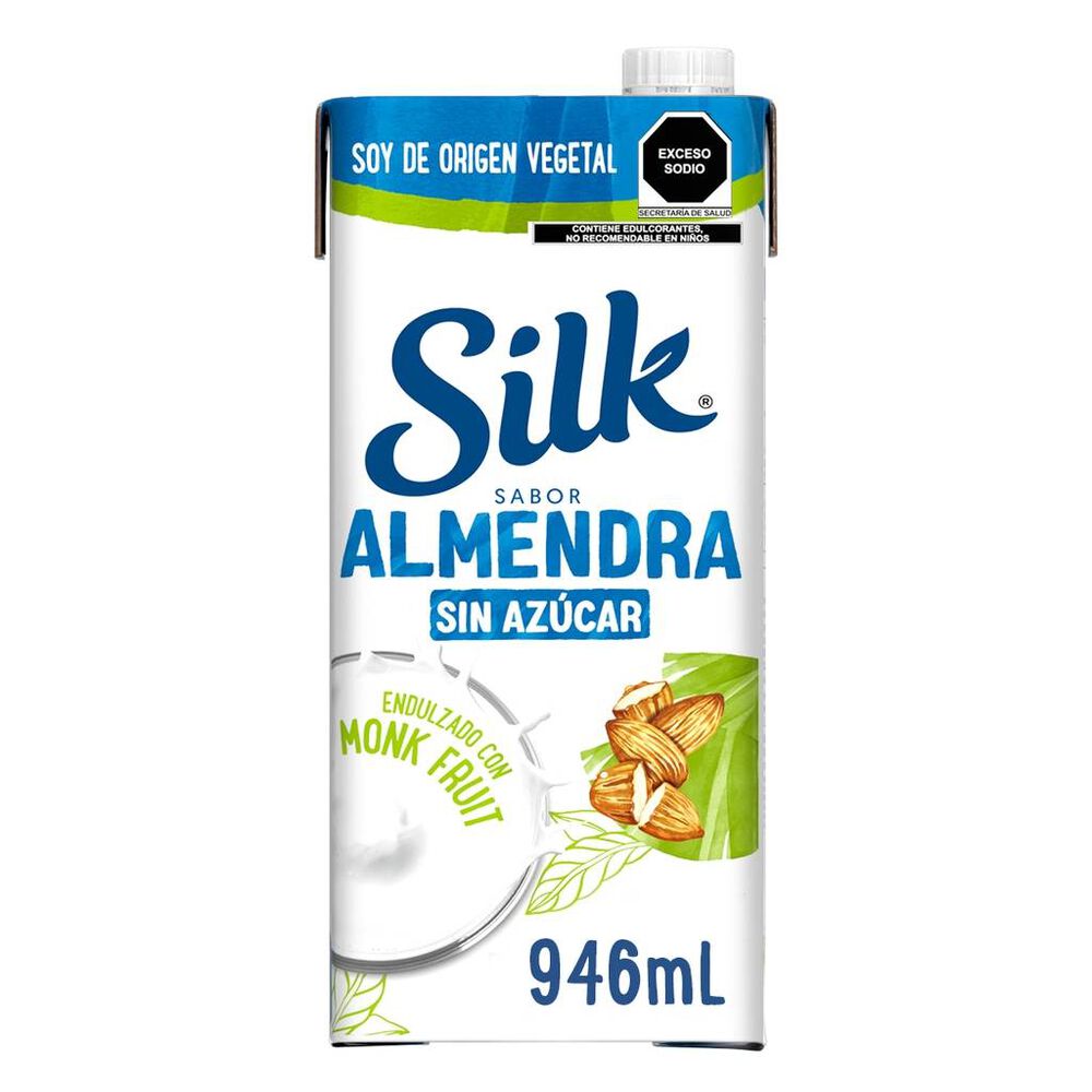 Silk Alimento Líquido De Almendra Sin Azúcar Endulzado Con Monk Fruit 946mL image number 0