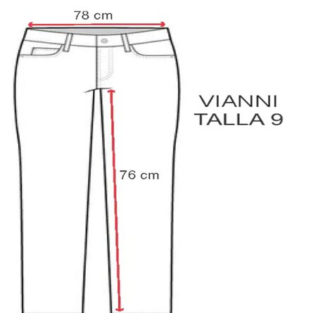 Jeans de Dama Vianni Básico Talla 9 Rinse Stretch image number 3