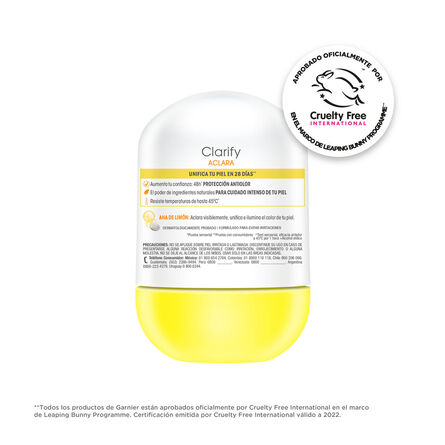 Desodorante Antitranspirante En Roll On Garnier Bi-O Clarify 50 Ml image number 4