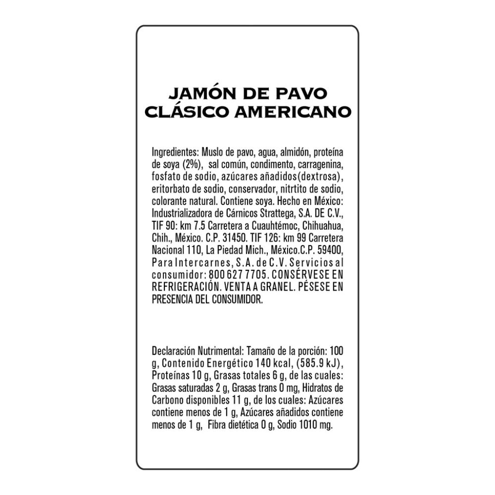 Jamón Clásico Americano Bafar Granel image number 1