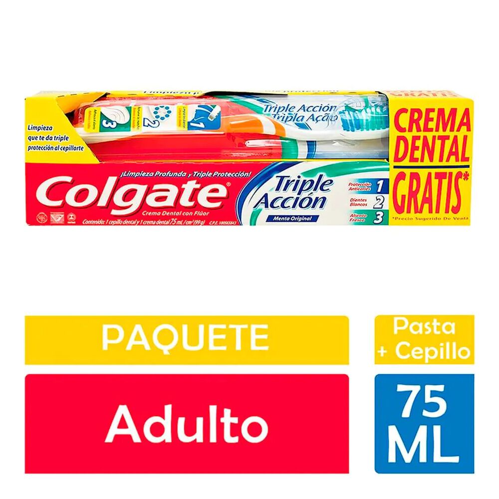 Cepillo + Pasta Dental Colgate Triple Acción 75 ml image number 3