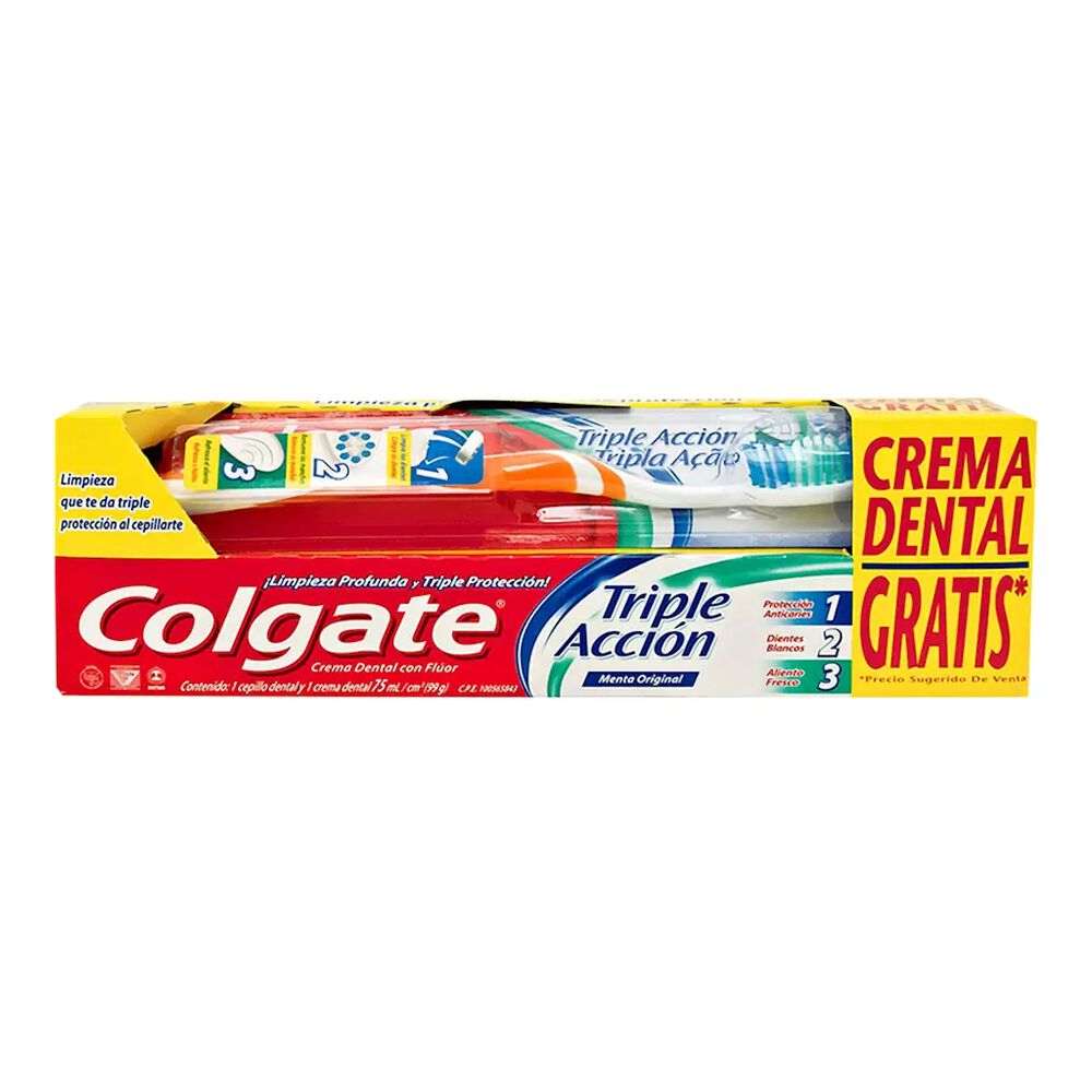 Cepillo + Pasta Dental Colgate Triple Acción 75 ml image number 0