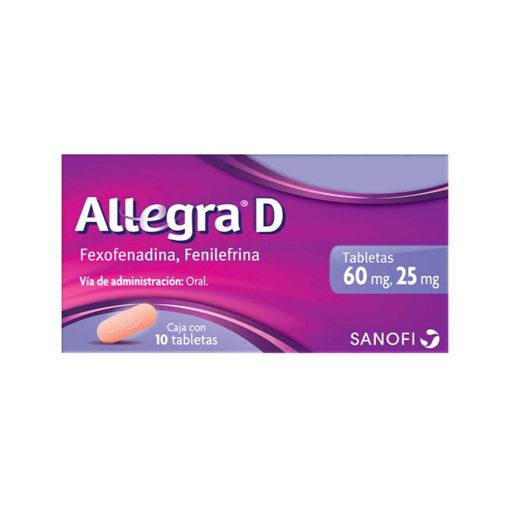 Allegra-D 60/25mg, 10 Tabletas image number 0
