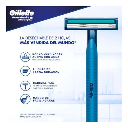 Rastrillo Gillette Prestobarba Ultra Grip 10 piezas image number 4