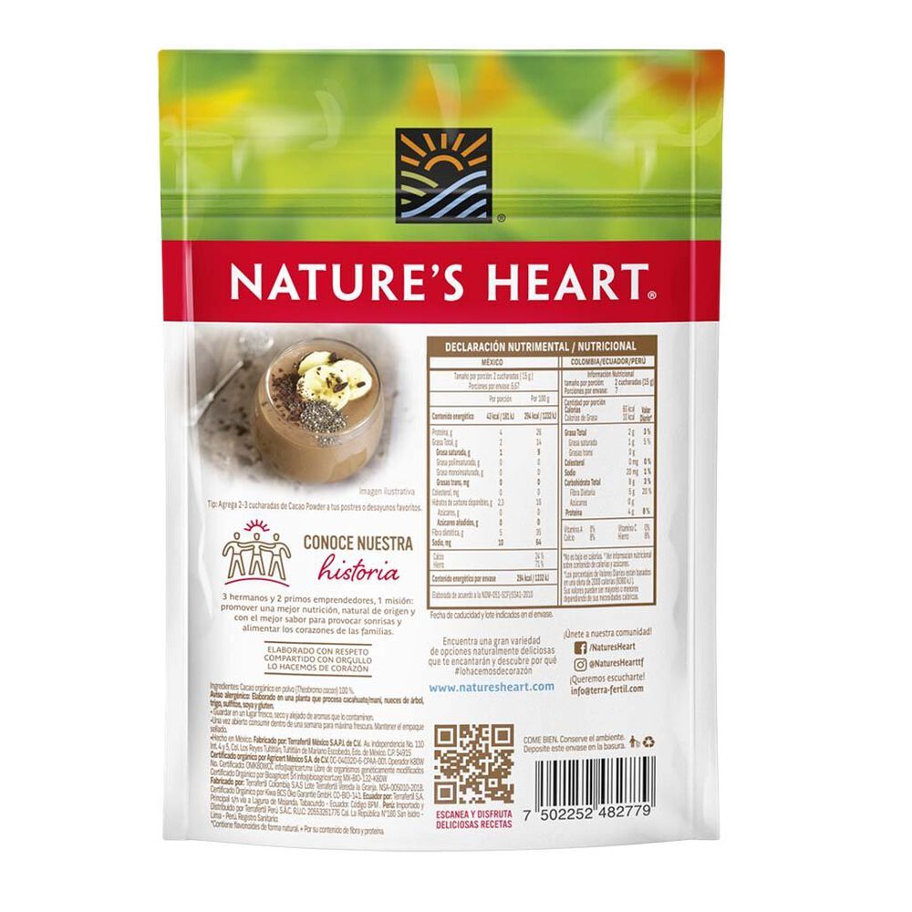 Cacao en polvo Nature's Heart Cacao Powder 100g image number 1