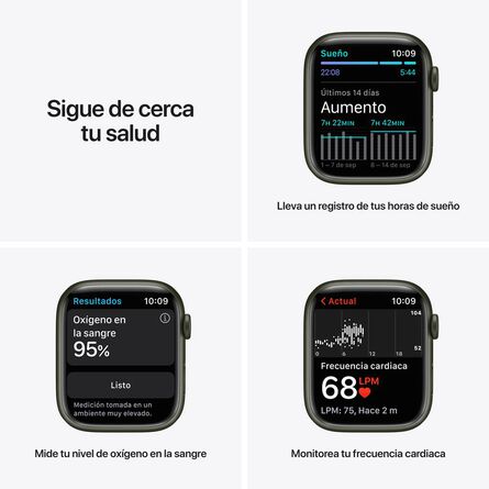 Apple Watch Series 7 MKJ93LZ/A Aluminio 45mm Verde image number 5