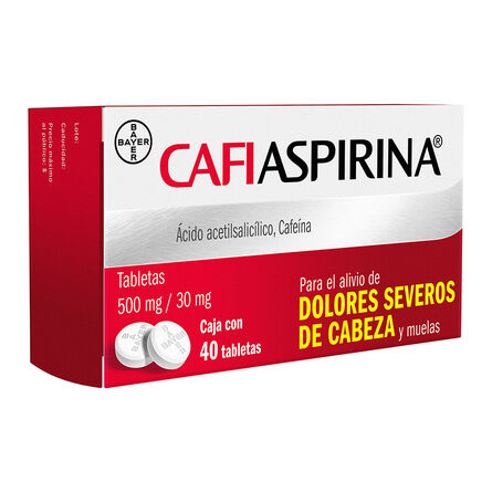 Cafiaspirina Para Dolor De Cabeza Severo Dolor Corporal y Muelas 40 Tabletas&nbsp; image number 1