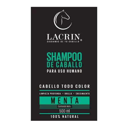 Shampoo de Caballo para Todo Tipo de Cabello Lacrin Menta 500 ml image number 1