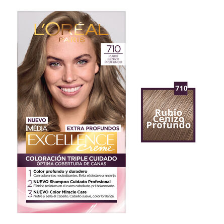 Tinte Imédia Excellence de L'Oréal Paris 710 Rubio Cenizo Profundo image number 2