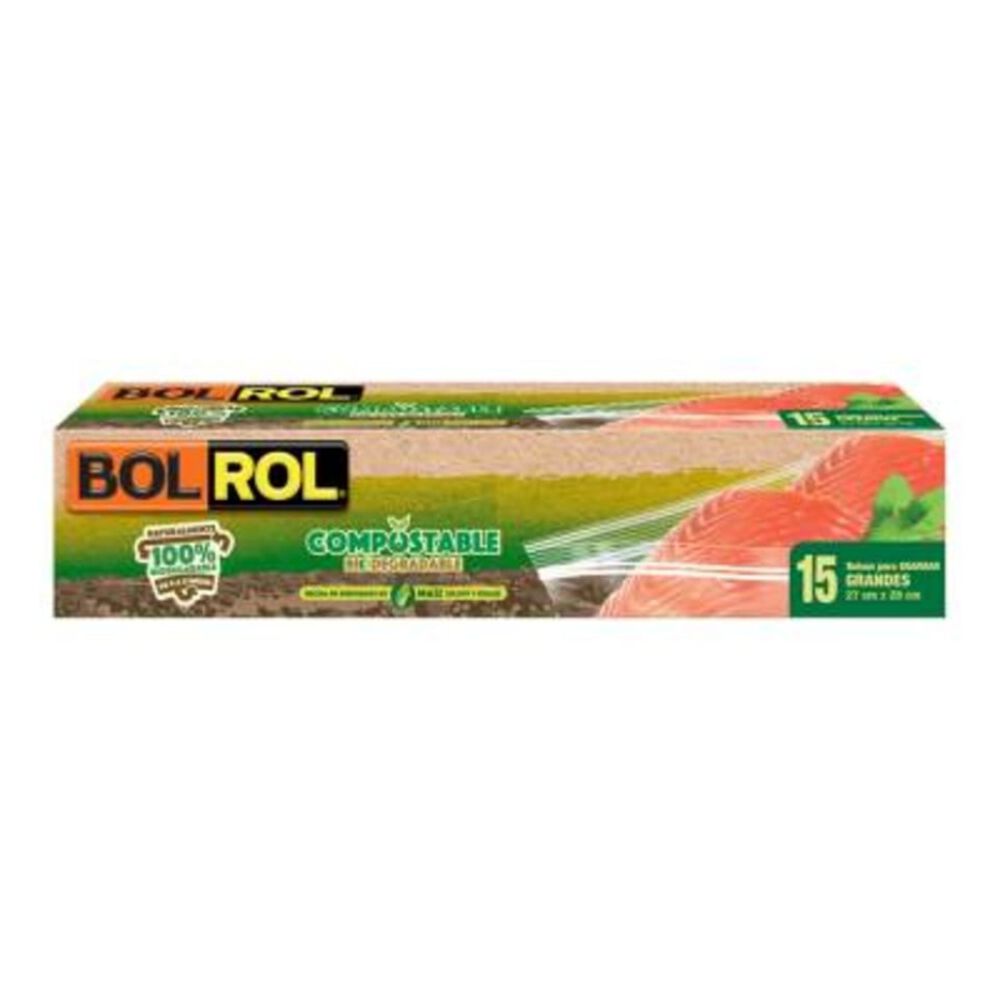 Bolsa Para Alimento Compostable Biodegradable Bol Rol 15 Piezas Grandes image number 0