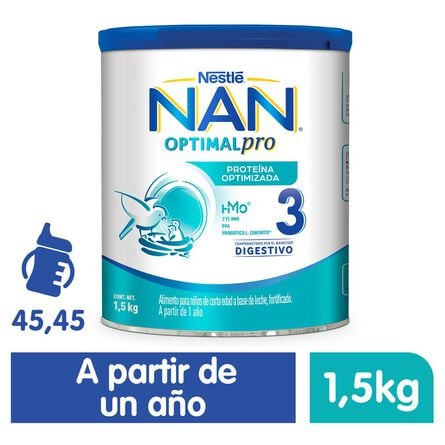 Fórmula Infantil NAN 3 Optimal Pro de 1 a 2 años 1.5 kg image number 1