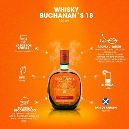 Whisky Buchanans 18 750 ml image number 4