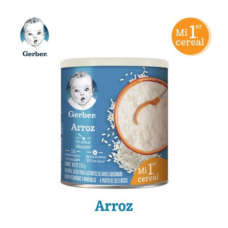 Cereal Infantil Gerber Para Lactantes Arroz 270g image number 1