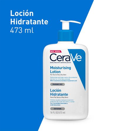 CeraVe Loción Hidratante para Rostro y Cuerpo Piel Seca 473 ml image number 1