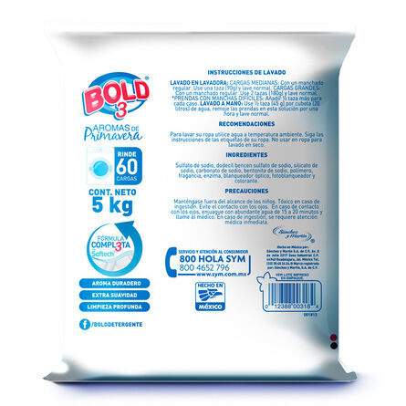 Detergente en Polvo para Ropa Bold Aromas de Primavera 5 kg image number 1