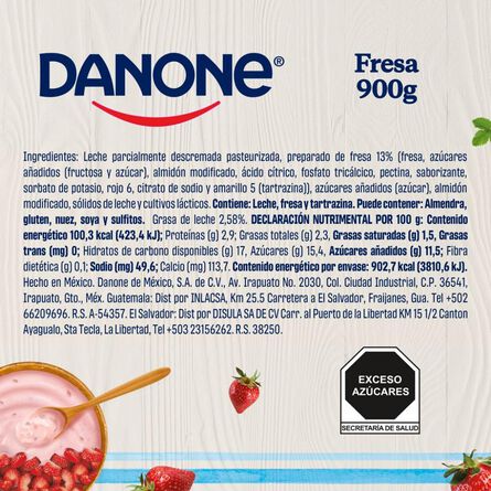 Yoghurt Danone con Trozos Fresa 900g image number 8