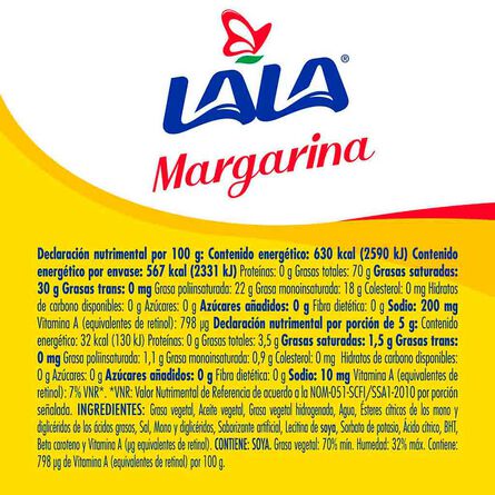 Margarina Lala Barra Sin Sal 90 g image number 2