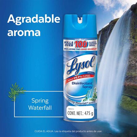 Lysol® Aerosol Desinfectante Antibacterial para Superficies Spring Waterfall 475 g image number 6