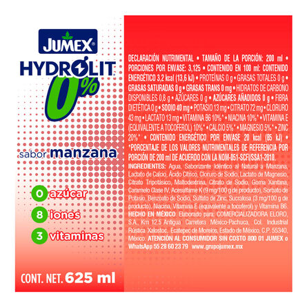Hydrolit Manzana Jumex 625ML image number 1