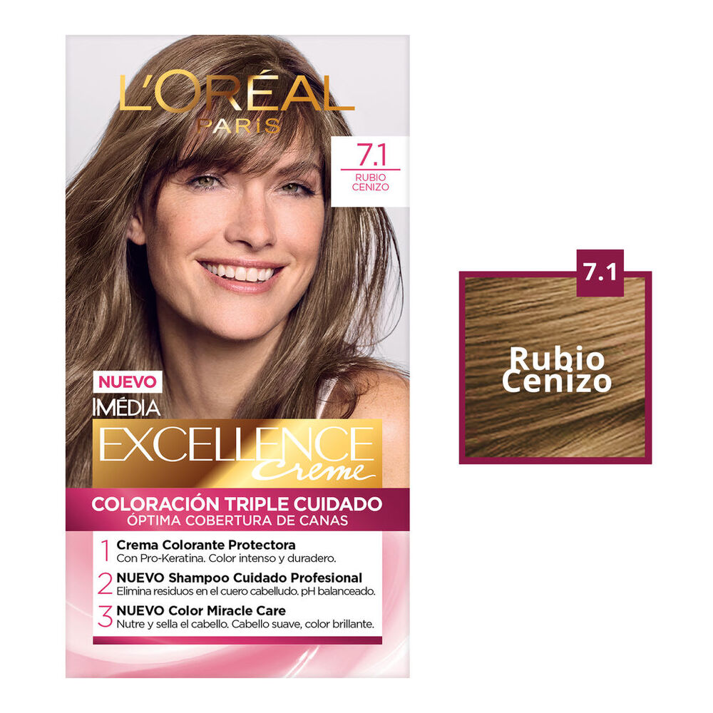 Tinte Imédia Excellence de L'Oréal Paris 7.1 Rubio Cenizo image number 1